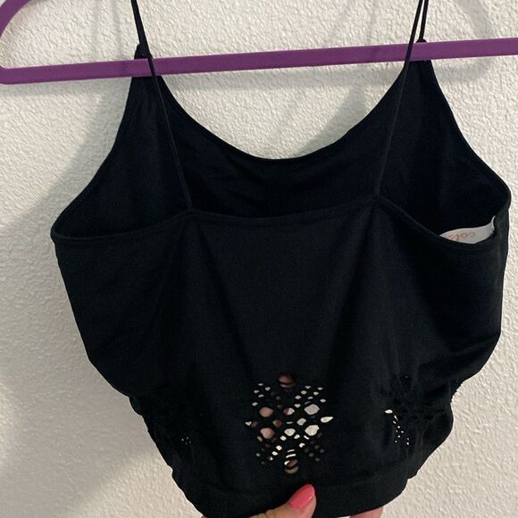 Colsie-black long line laser cut out lounge Bra- Size XL - Picture 3 of 6